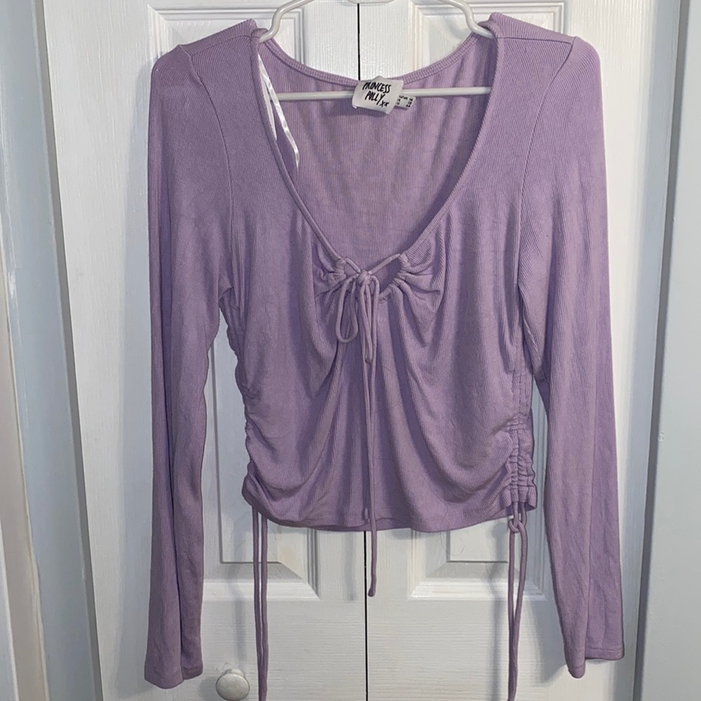Princess Polly Purple Ruched Side String Long Sleeve